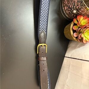 Vineyard Vines Brown Leather Belt with Gold Buckle